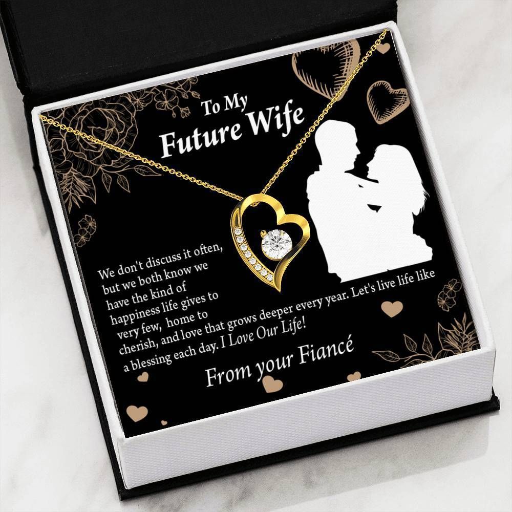 I Love Our Life Gift For Wife Future Wife 18K Gold Forever Love Necklace