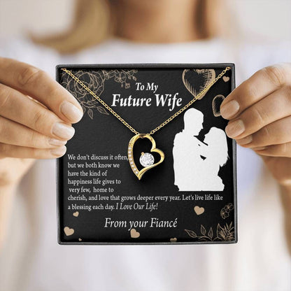 I Love Our Life Gift For Wife Future Wife 18K Gold Forever Love Necklace