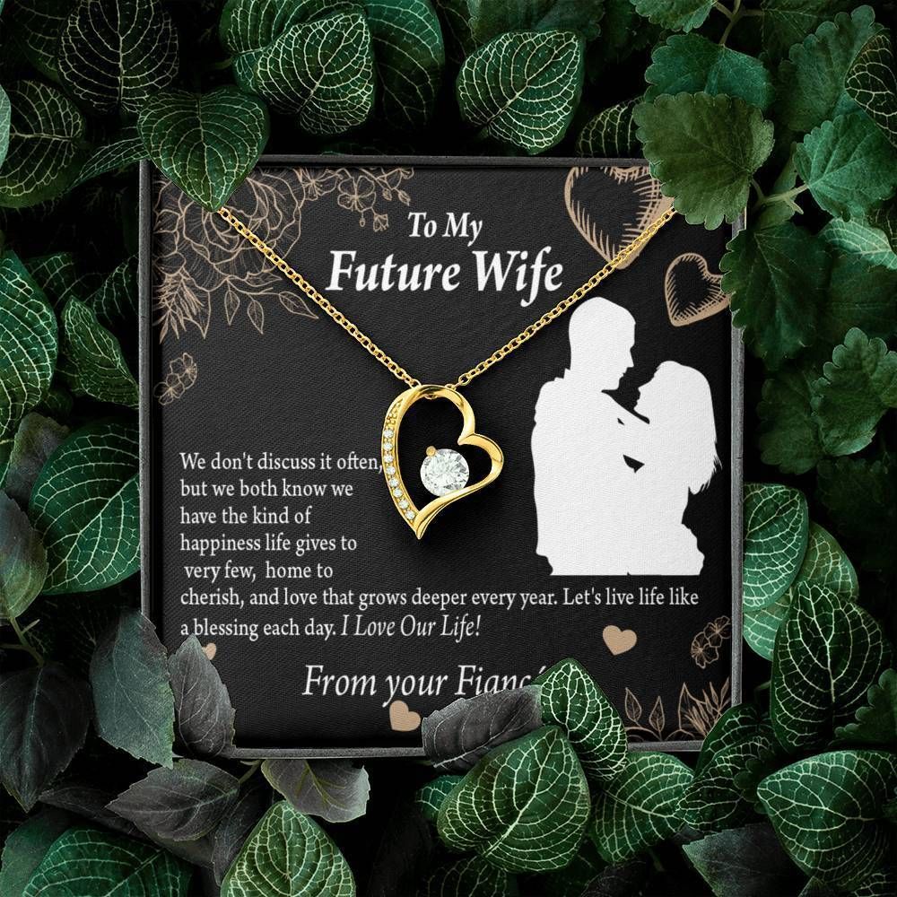 I Love Our Life Gift For Wife Future Wife 18K Gold Forever Love Necklace