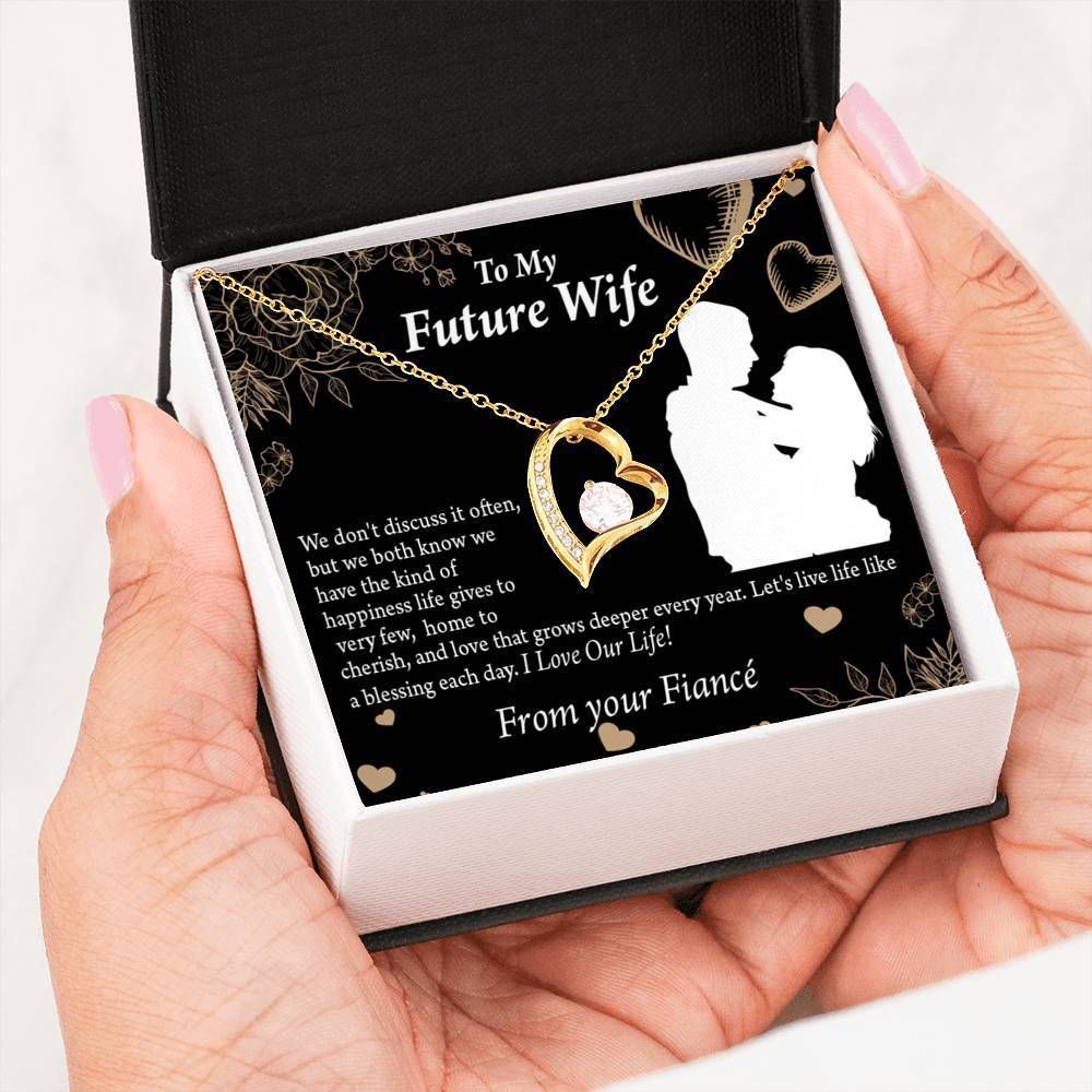 I Love Our Life Gift For Wife Future Wife 18K Gold Forever Love Necklace