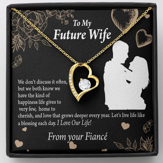 I Love Our Life Gift For Wife Future Wife 18K Gold Forever Love Necklace