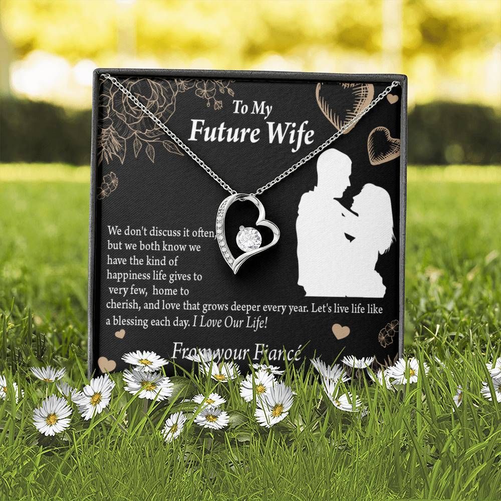 I Love Our Life Gift For Wife Future Wife 18K Gold Forever Love Necklace