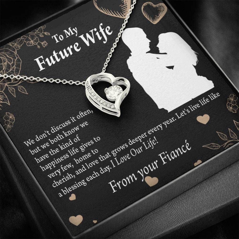 I Love Our Life Gift For Wife Future Wife 18K Gold Forever Love Necklace