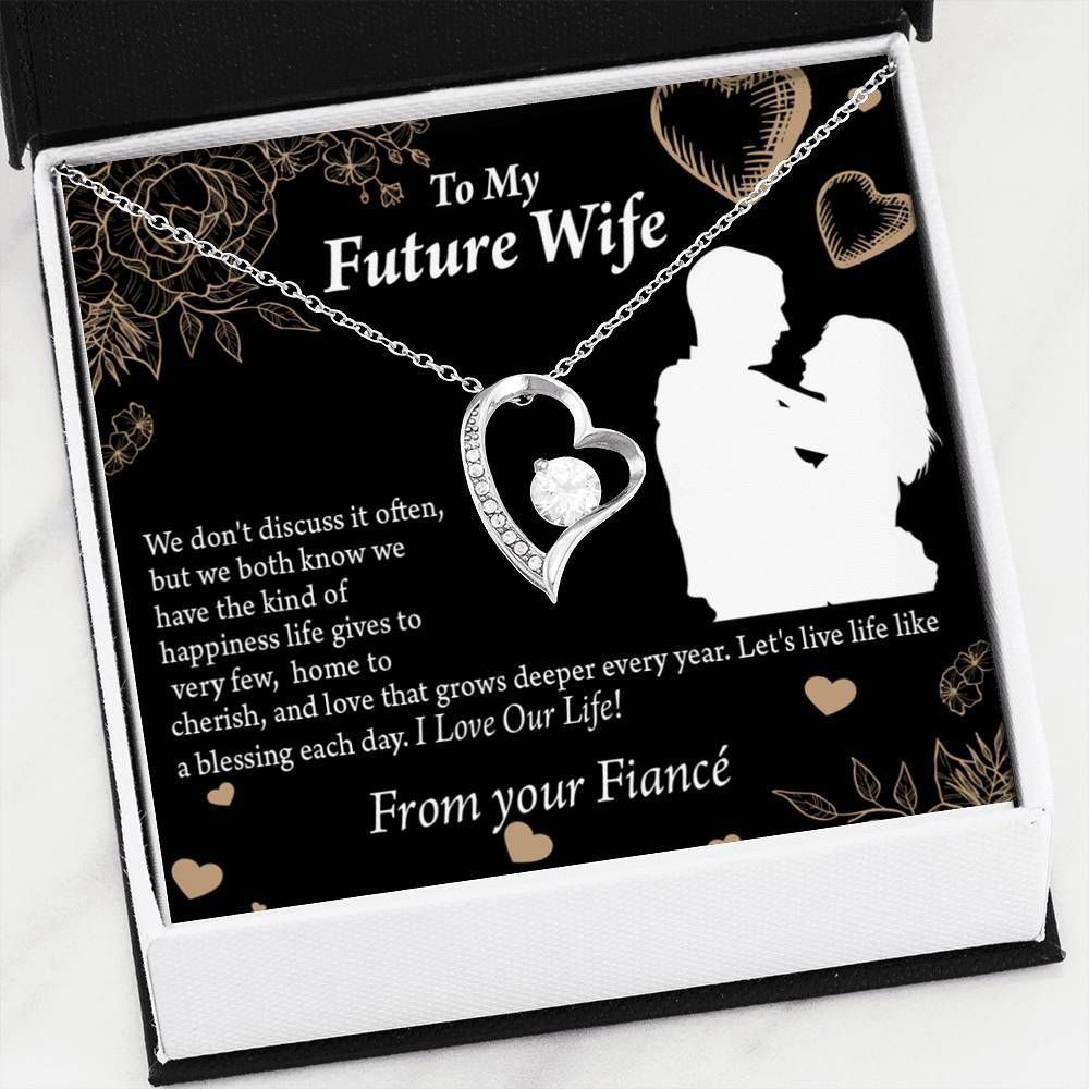 I Love Our Life Gift For Wife Future Wife 18K Gold Forever Love Necklace