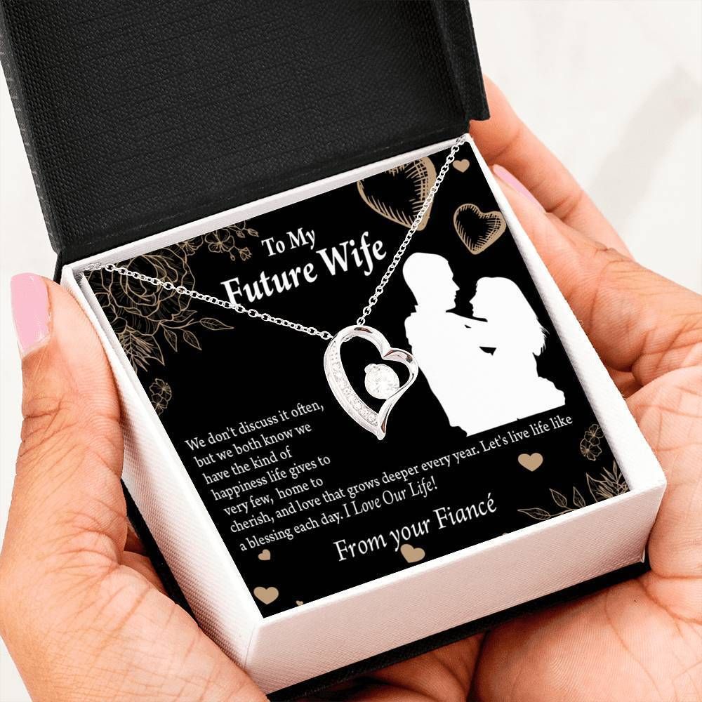 I Love Our Life Gift For Wife Future Wife 18K Gold Forever Love Necklace