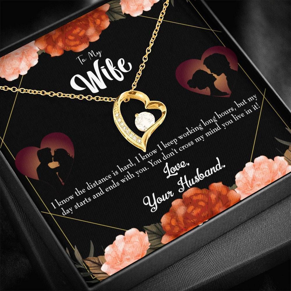 18K Gold Forever Love Necklace Gift For Wife Always On My Mind Forever Love Necklace Forever Love Necklace