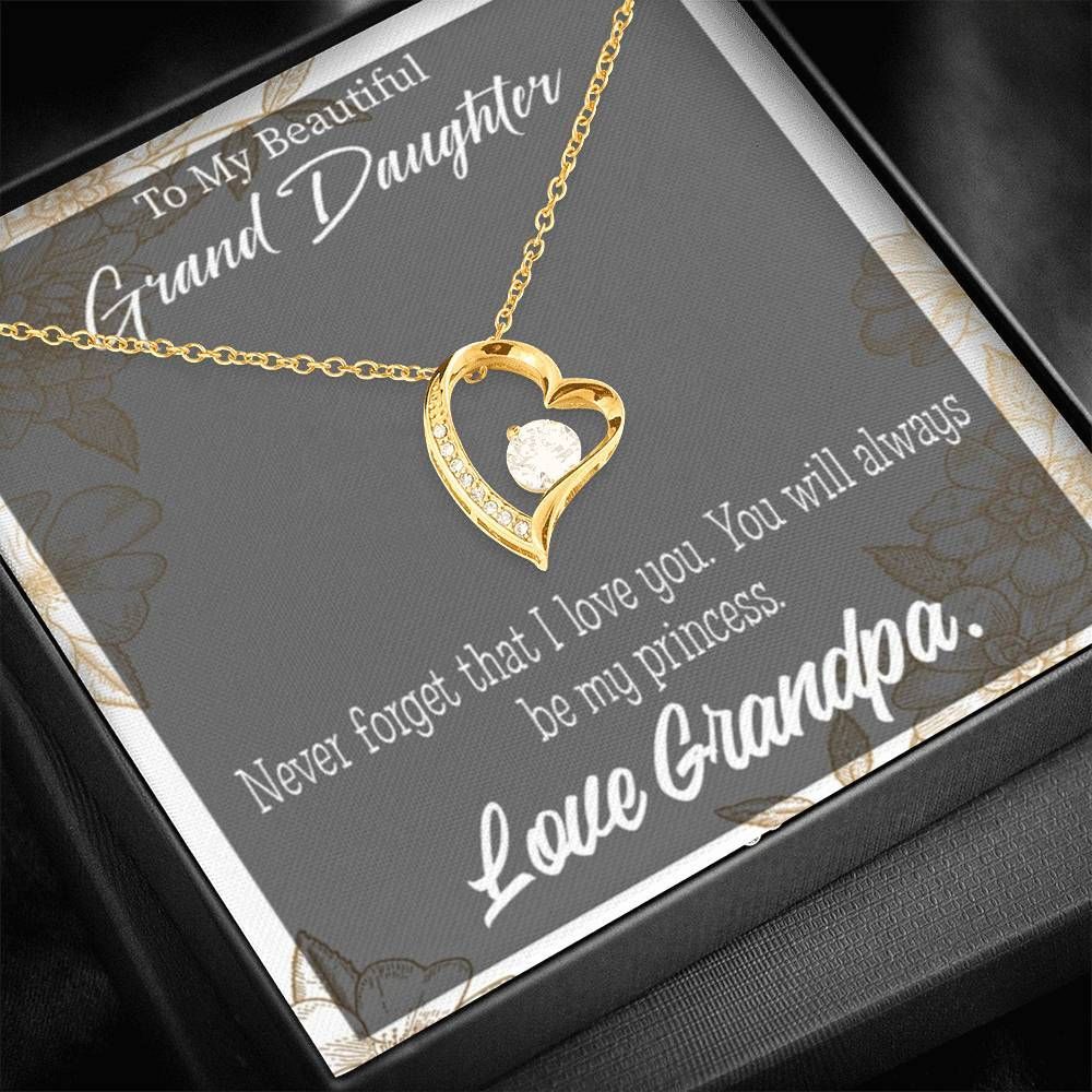 Always Be My Princess Forever Love Necklace Grandpa Gift For Granddaughter Forever Love Necklace Forever Love Necklace