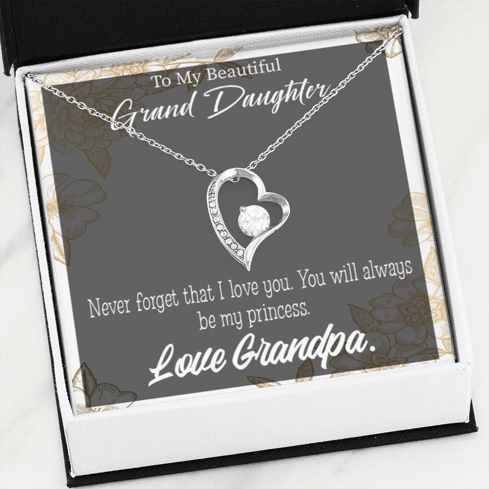 Always Be My Princess Forever Love Necklace Grandpa Gift For Granddaughter Forever Love Necklace Forever Love Necklace