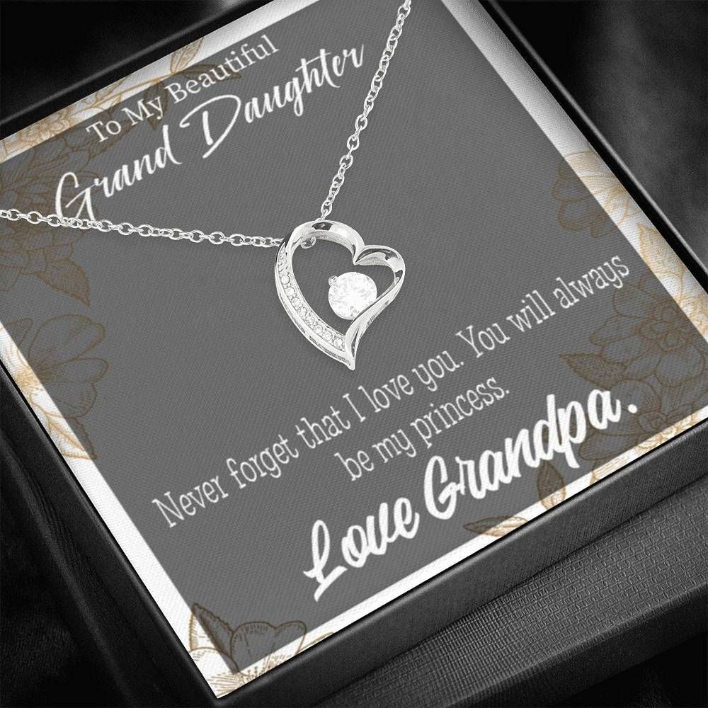 Always Be My Princess Forever Love Necklace Grandpa Gift For Granddaughter Forever Love Necklace Forever Love Necklace