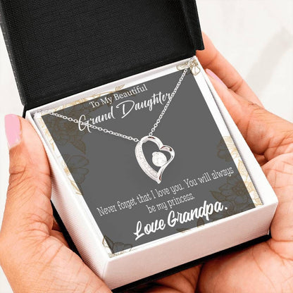 Always Be My Princess Forever Love Necklace Grandpa Gift For Granddaughter Forever Love Necklace Forever Love Necklace