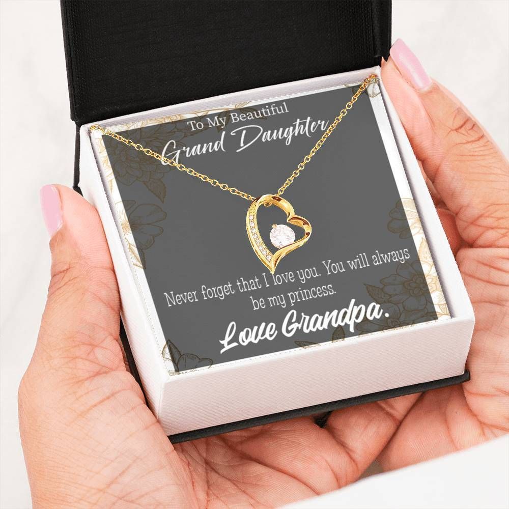 Always Be My Princess Forever Love Necklace Grandpa Gift For Granddaughter Forever Love Necklace Forever Love Necklace