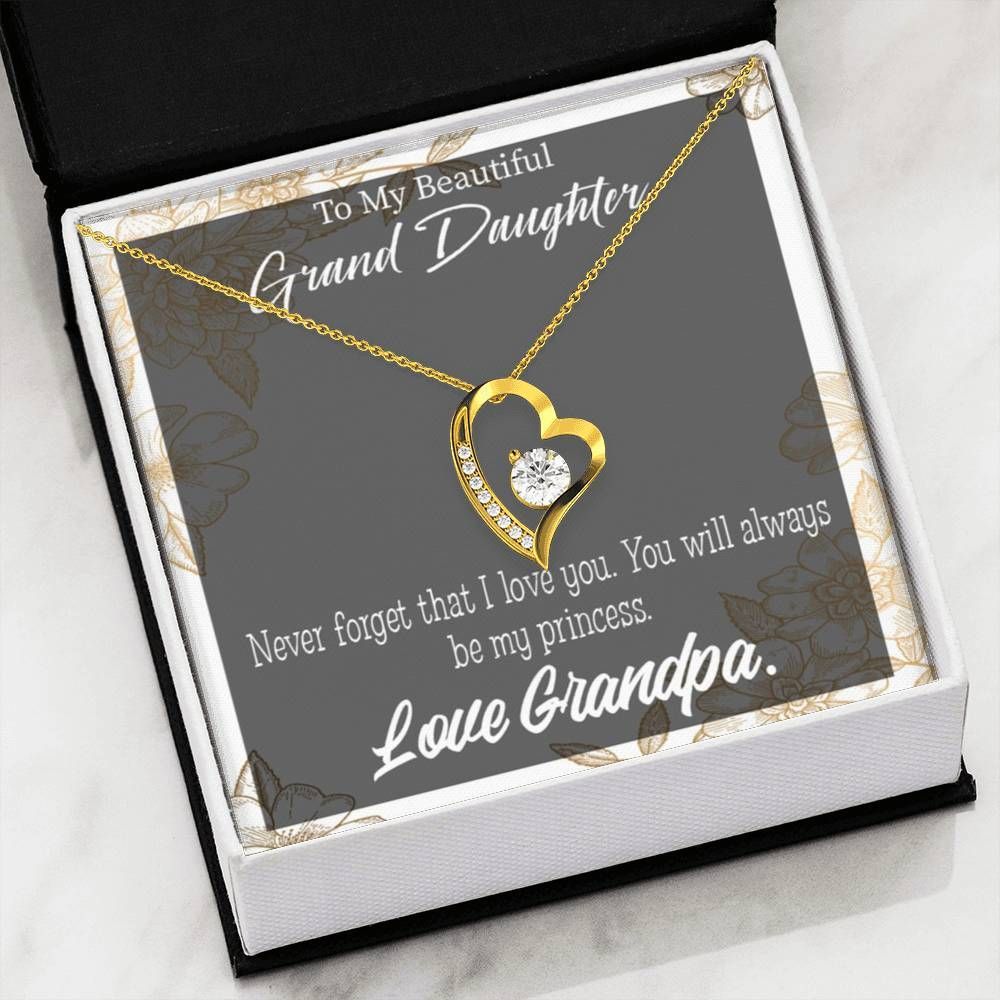 Always Be My Princess Forever Love Necklace Grandpa Gift For Granddaughter Forever Love Necklace Forever Love Necklace