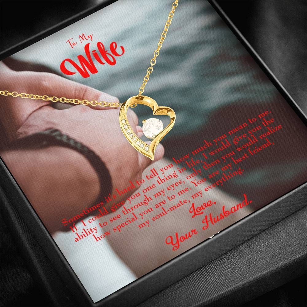 18K Gold Forever Love Necklace Gift For Wife Sometimes It's Hard Forever Love Necklace Forever Love Necklace