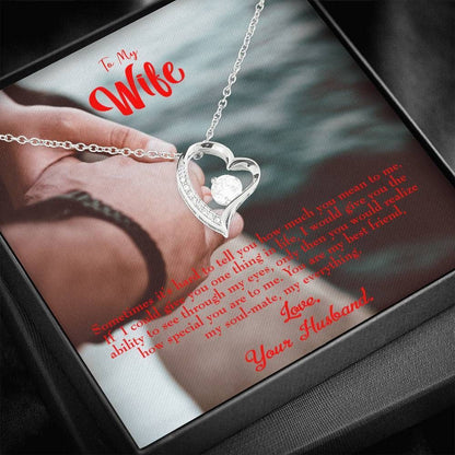 18K Gold Forever Love Necklace Gift For Wife Sometimes It's Hard Forever Love Necklace Forever Love Necklace