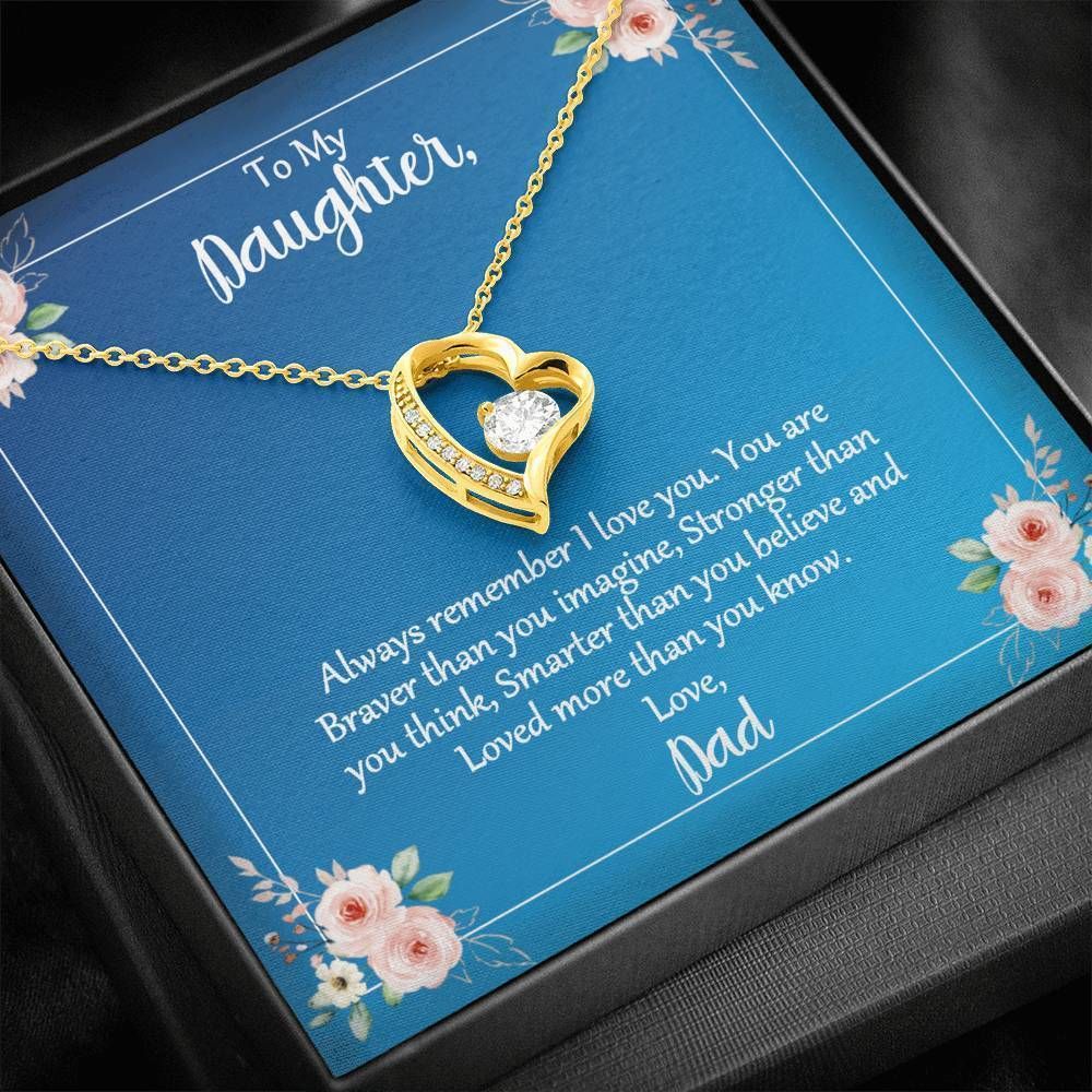 Gift For Daughter Always Remember I Love You 14k White Gold Forever Love Necklace