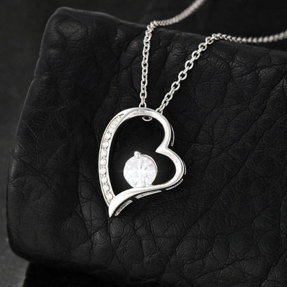 Happy Birthday To My Soulmate Gift For Wife 14K White Gold Forever Love Necklace