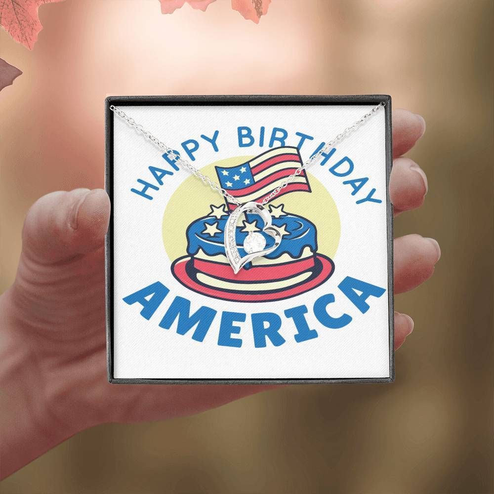 Happy Birthday America 18K Gold Forever Love Necklace