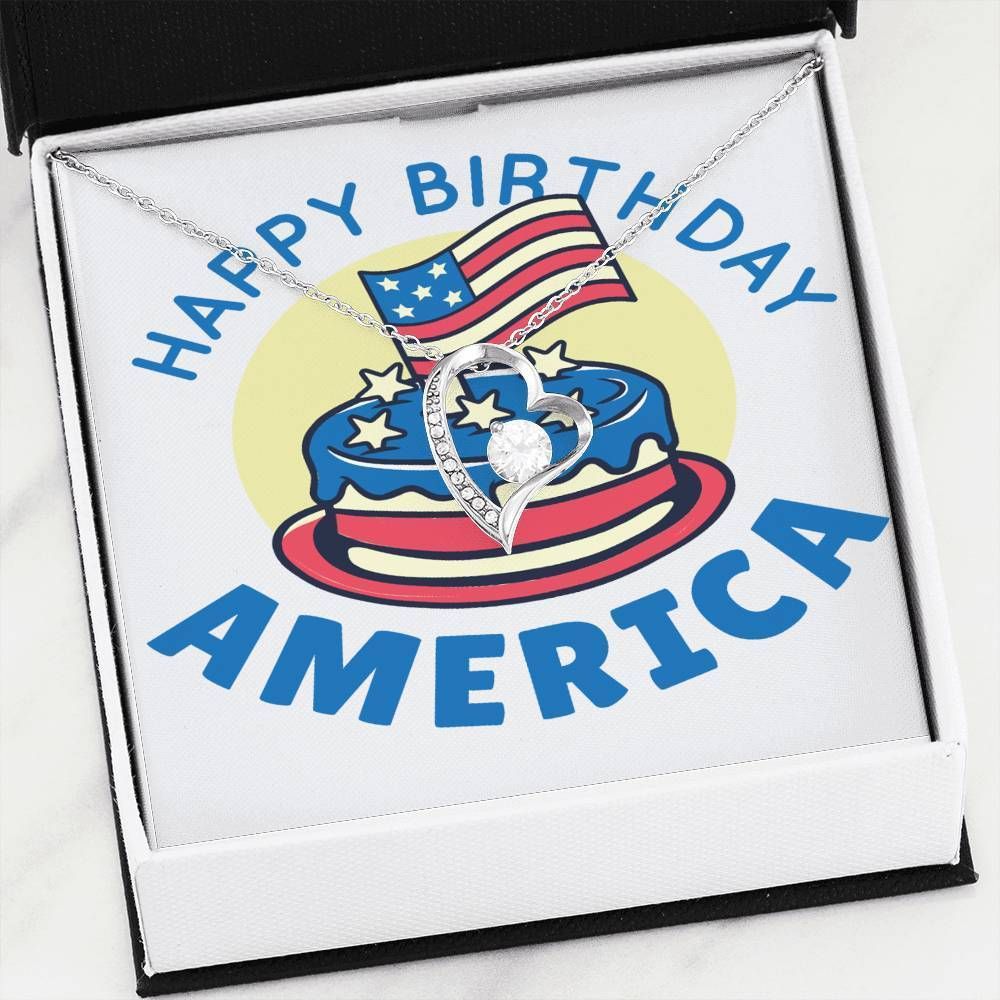 Happy Birthday America 18K Gold Forever Love Necklace