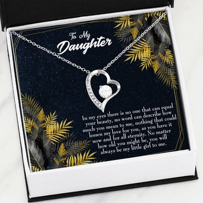 18K Gold Forever Love Necklace Gift For Daughter Always My Little Girl Forever Love Necklace Forever Love Necklace