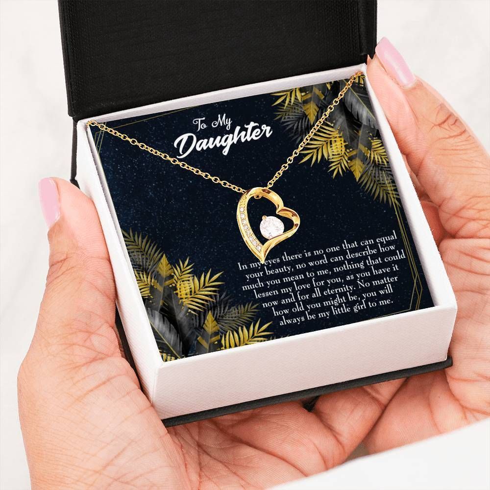 18K Gold Forever Love Necklace Gift For Daughter Always My Little Girl Forever Love Necklace Forever Love Necklace