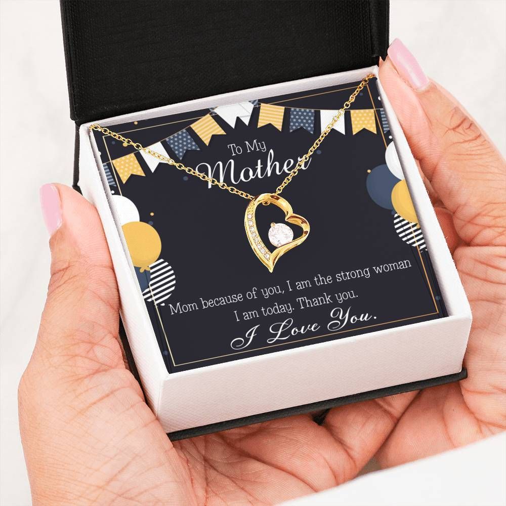 Because Of You 18K Gold Forever Love Necklace Gift For Mom