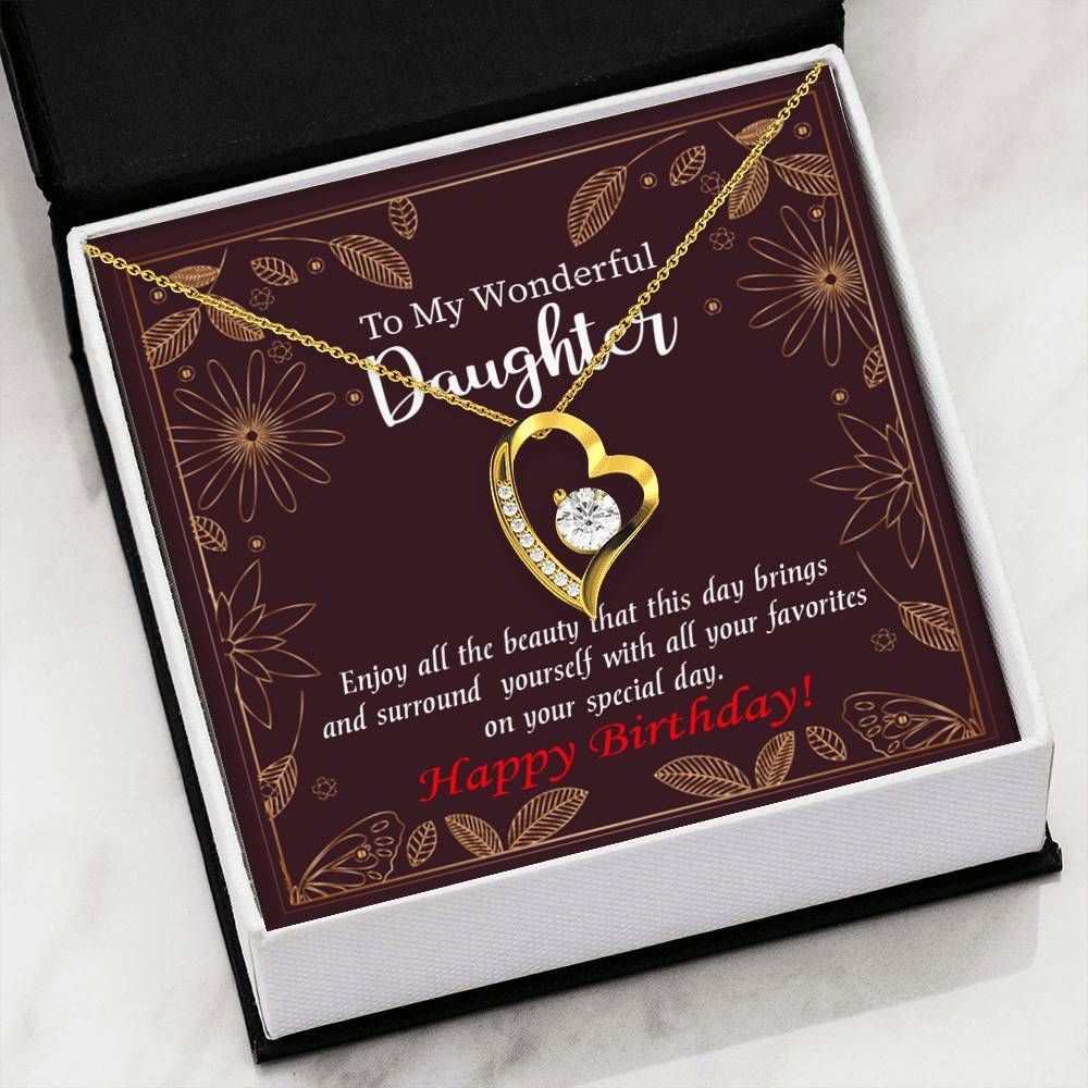 Gift For Daughter Happy Birthday 18K Gold Forever Love Necklace