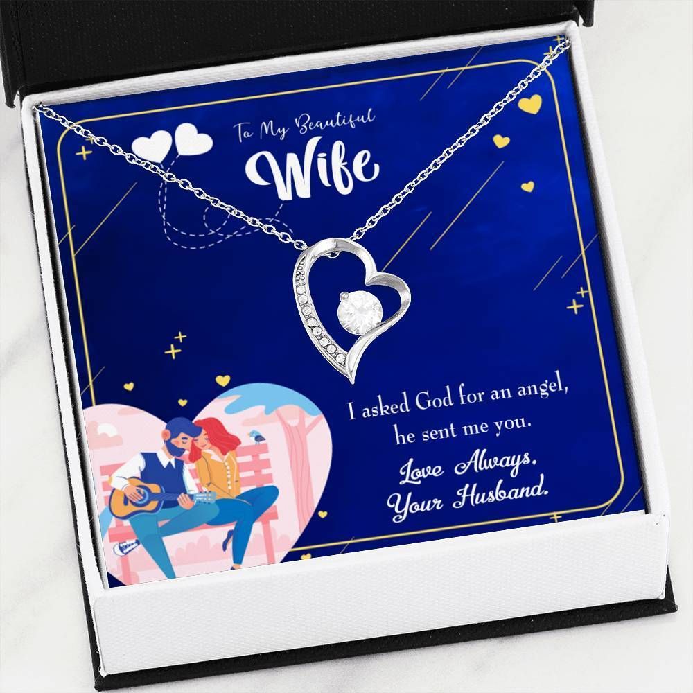 18K Gold Forever Love Necklace Gift For Wife I Asked God Forever Love Necklace Forever Love Necklace