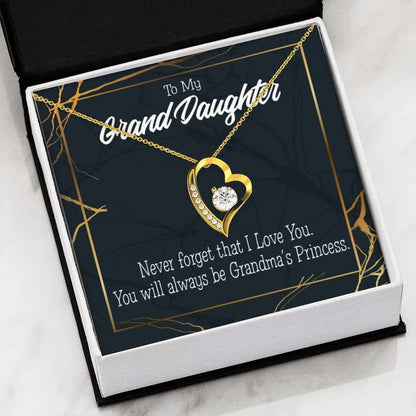 18K Gold Forever Love Necklace Gift For Granddaughter Grandma's Princess Forever Love Necklace Forever Love Necklace