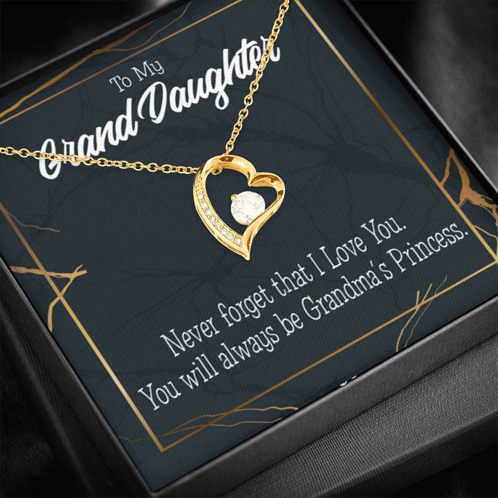 18K Gold Forever Love Necklace Gift For Granddaughter Grandma's Princess Forever Love Necklace Forever Love Necklace