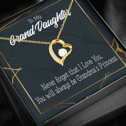 18K Gold Forever Love Necklace Gift For Granddaughter Grandma's Princess Forever Love Necklace Forever Love Necklace