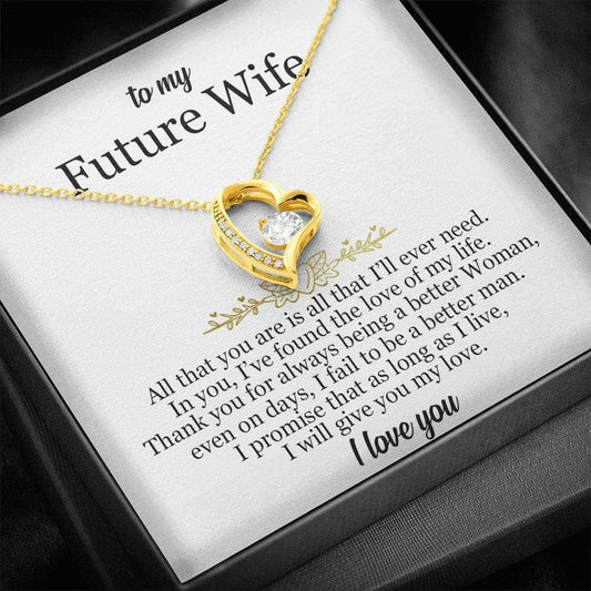 Give You My Love Forever Love Necklace With Mahogany Style Gift Box For Future Wife