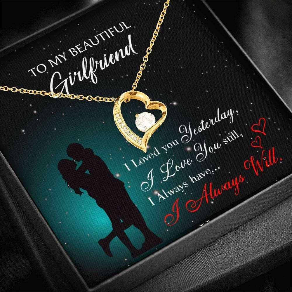 I Love You Still Gift For Girlfriend 18K Gold Forever Love Necklace