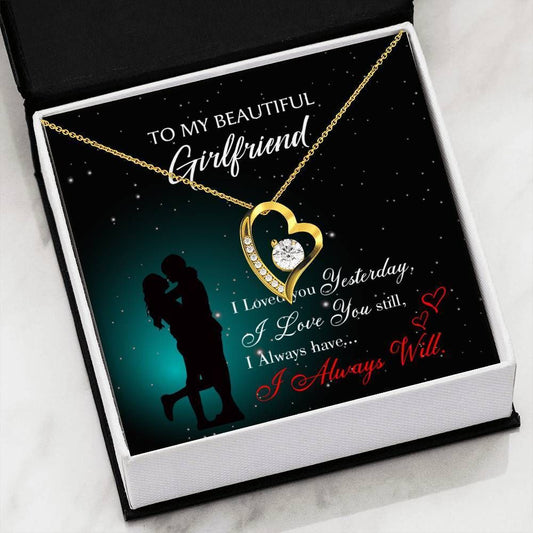 I Love You Still Gift For Girlfriend 18K Gold Forever Love Necklace