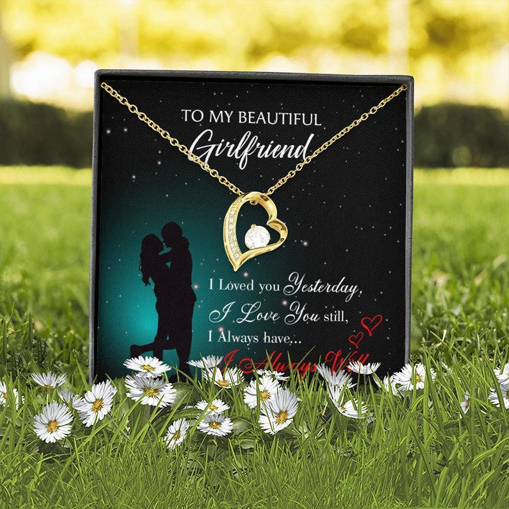 I Love You Still Gift For Girlfriend 18K Gold Forever Love Necklace