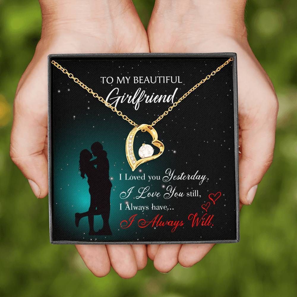 I Love You Still Gift For Girlfriend 18K Gold Forever Love Necklace