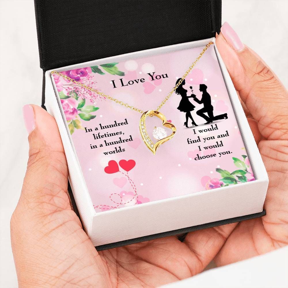 Gift For Her I Would Find You 18k Gold Forever Love Necklace