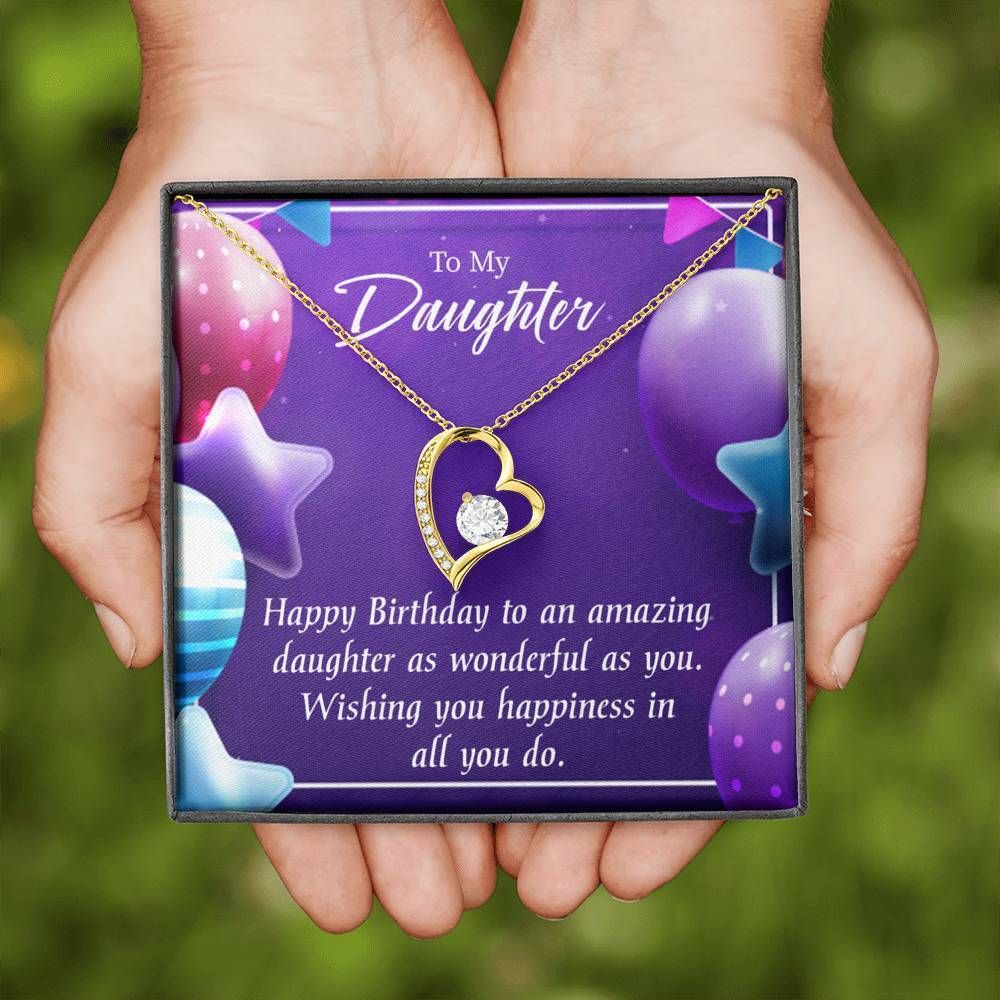 Daughter Birthday Gift Make A Wish 18k Gold Forever Love Necklace