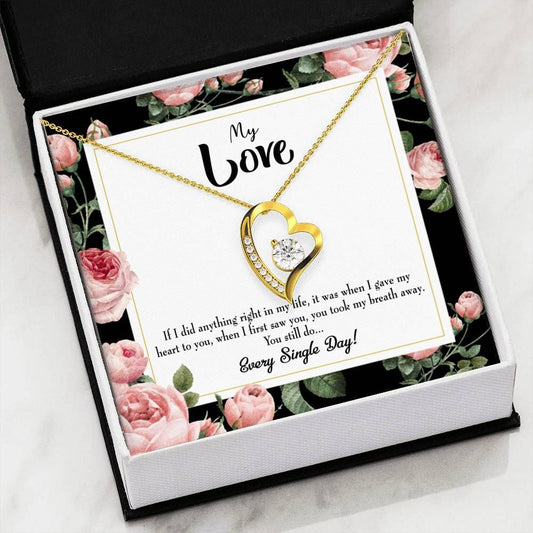 18K Gold Forever Love Necklace Gift For Fiancee Every Single Day Forever Love Necklace Forever Love Necklace