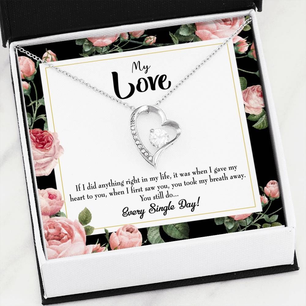 18K Gold Forever Love Necklace Gift For Fiancee Every Single Day Forever Love Necklace Forever Love Necklace