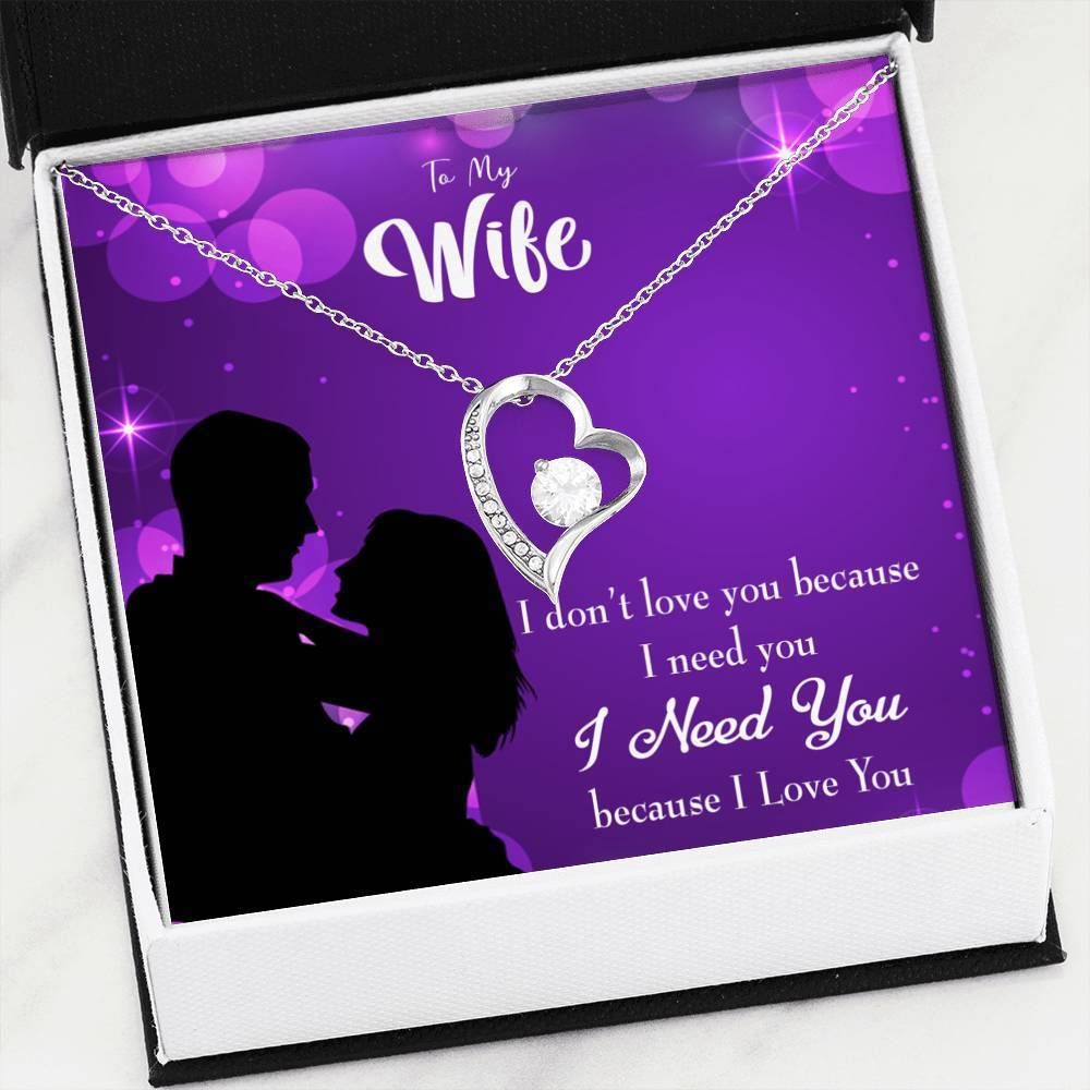 I Need You 18K Gold Forever Love Necklace Gift For Wife Forever Love Necklace Forever Love Necklace