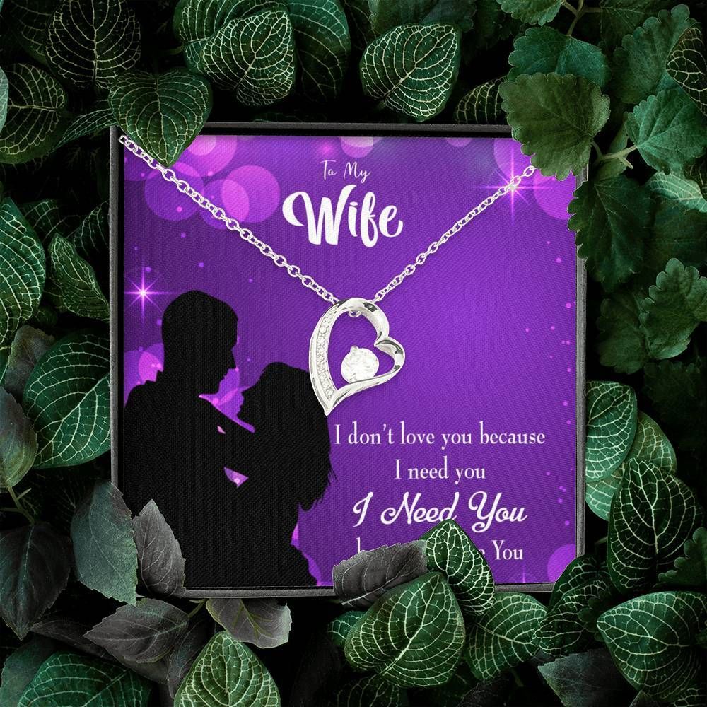 I Need You 18K Gold Forever Love Necklace Gift For Wife Forever Love Necklace Forever Love Necklace