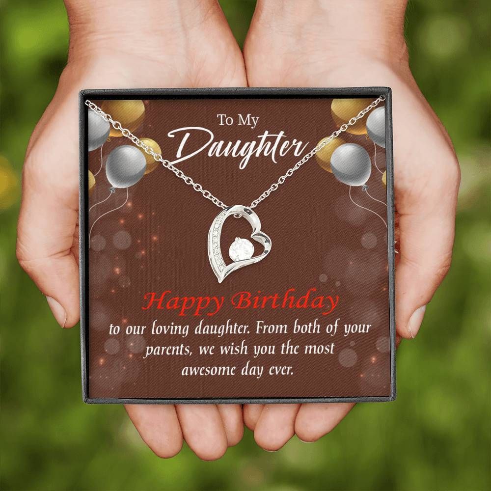 Daughter Birthday Gift From Mom Most Awesome Day Forever Love Necklace