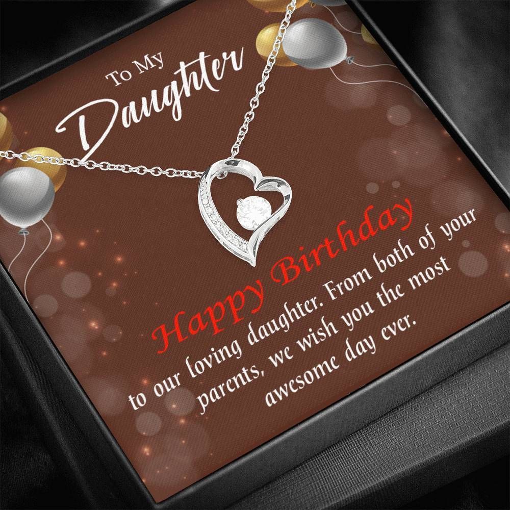 Daughter Birthday Gift From Mom Most Awesome Day Forever Love Necklace