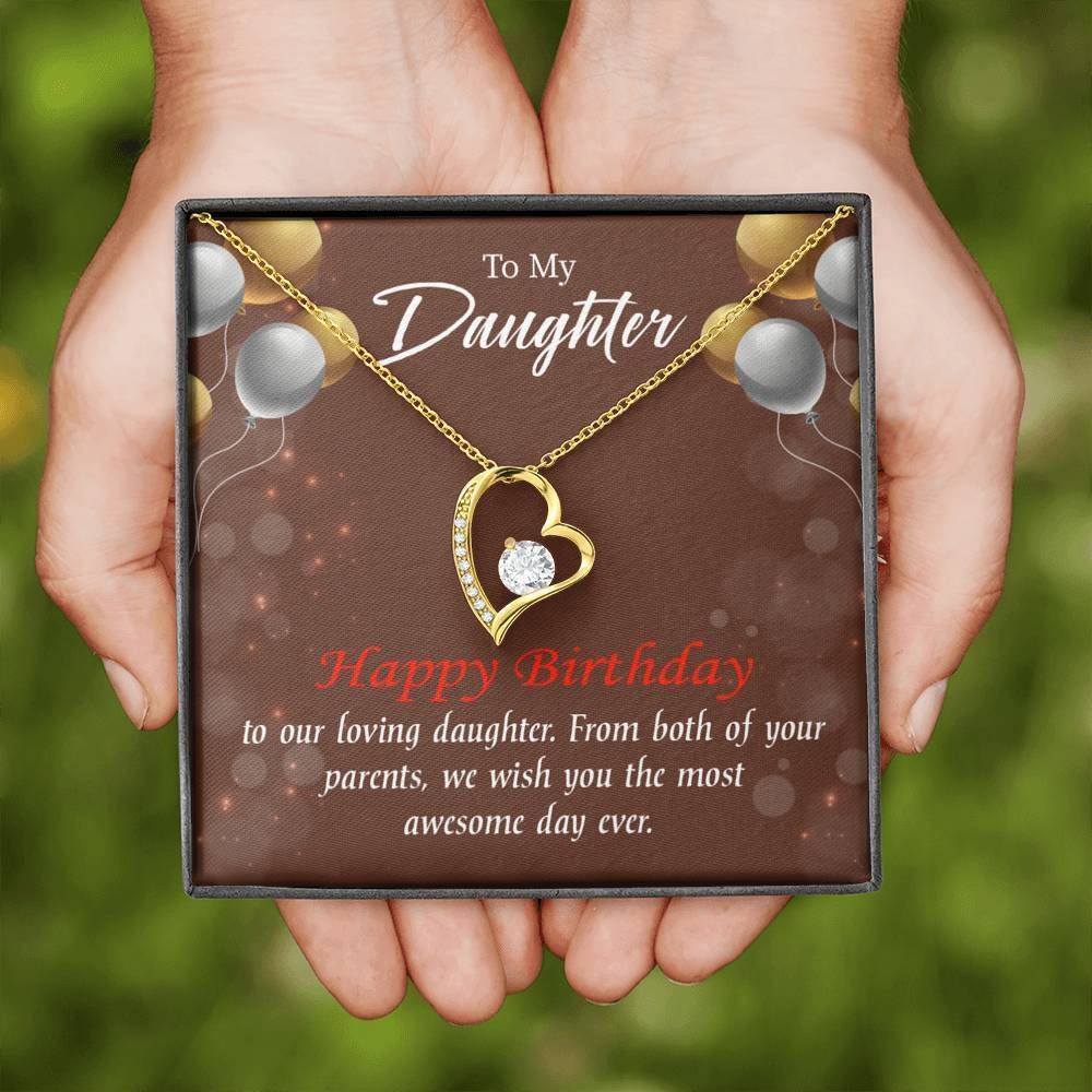 Daughter Birthday Gift From Mom Most Awesome Day Forever Love Necklace