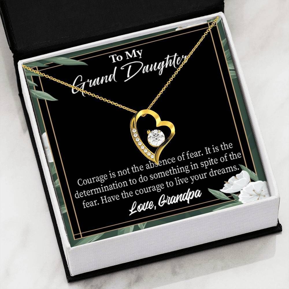 Gift For Granddaughter Live Your Dreams 18K Gold Forever Love Necklace