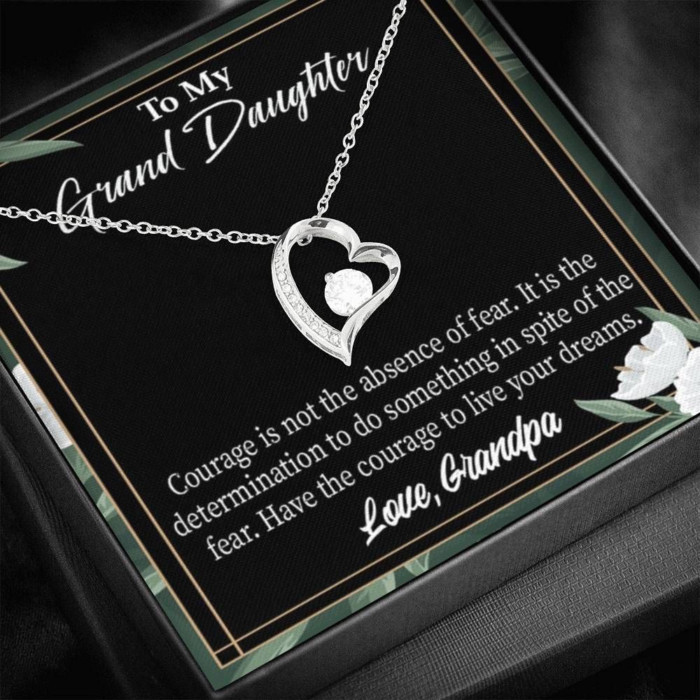 Gift For Granddaughter Live Your Dreams 18K Gold Forever Love Necklace