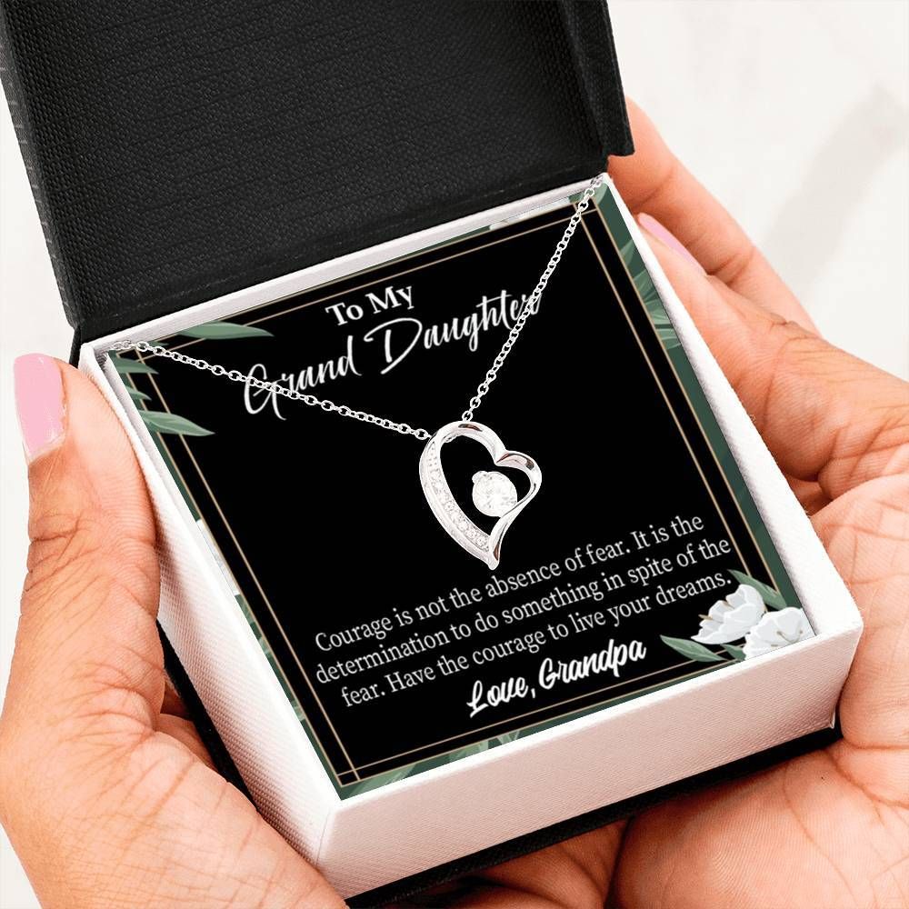 Gift For Granddaughter Live Your Dreams 18K Gold Forever Love Necklace