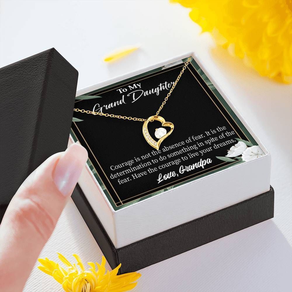 Gift For Granddaughter Live Your Dreams 18K Gold Forever Love Necklace