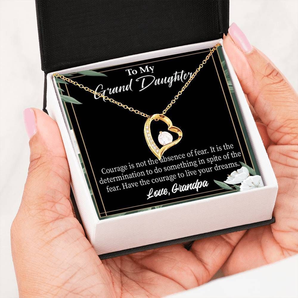 Gift For Granddaughter Live Your Dreams 18K Gold Forever Love Necklace