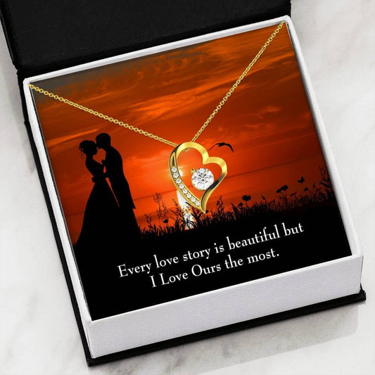 I Love Our Story The Most Gift For Her 18K Gold Forever Love Necklace